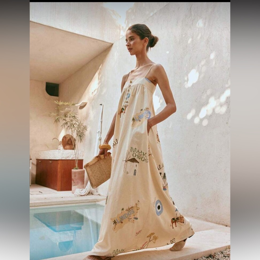 Suspender Boho Maxi Dress - Picture 4 of 5